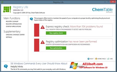 Ekrānuzņēmums Registry Life Windows 10