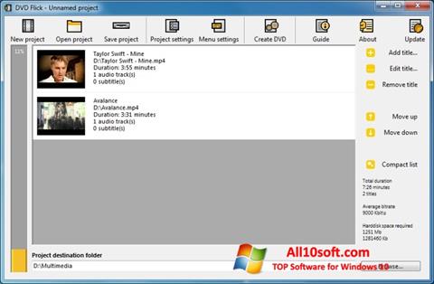 Ekrānuzņēmums DVD Flick Windows 10