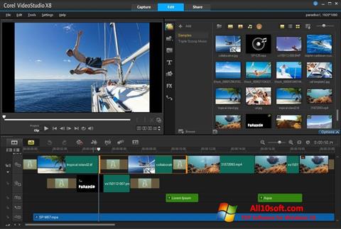 Ekrānuzņēmums Corel VideoStudio Windows 10