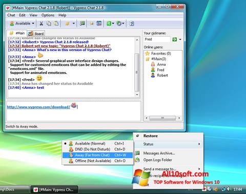 Ekrānuzņēmums Vypress Chat Windows 10