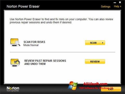 Ekrānuzņēmums Norton Power Eraser Windows 10