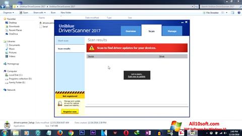 Ekrānuzņēmums DriverScanner Windows 10