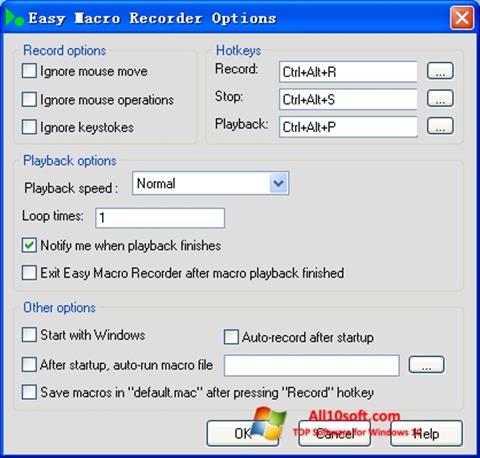 Ekrānuzņēmums Easy Macro Recorder Windows 10
