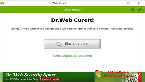 Ekrānuzņēmums Dr.Web CureIt Windows 10