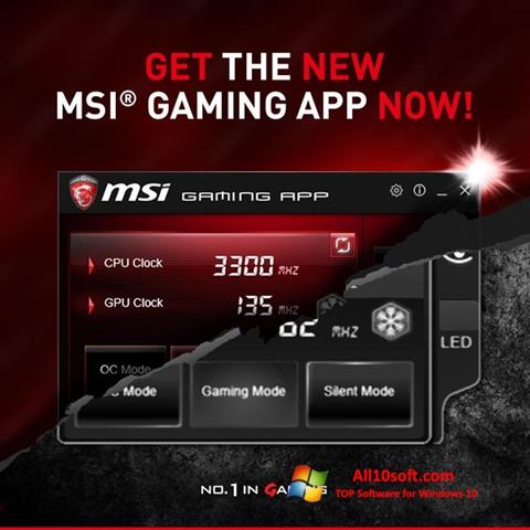 Ekrānuzņēmums MSI Gaming App Windows 10