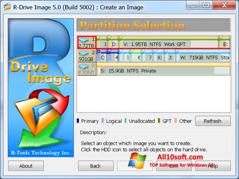 Ekrānuzņēmums R-Drive Image Windows 10