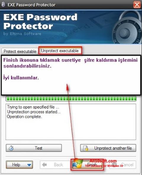 Ekrānuzņēmums EXE Password Windows 10