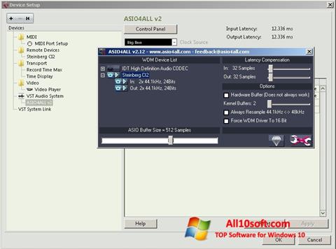 Ekrānuzņēmums ASIO4ALL Windows 10