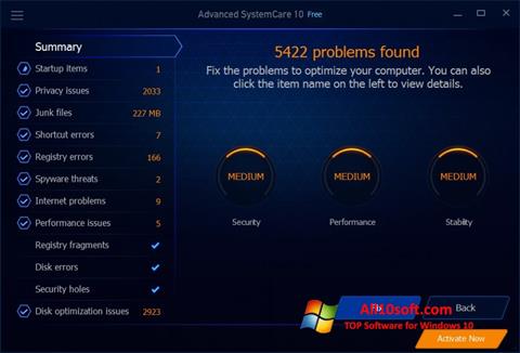 Ekrānuzņēmums Advanced SystemCare Free Windows 10