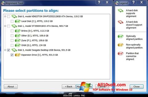 Ekrānuzņēmums Paragon Alignment Tool Windows 10