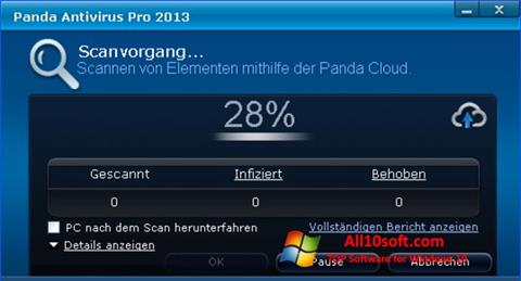 Ekrānuzņēmums Panda Antivirus Pro Windows 10