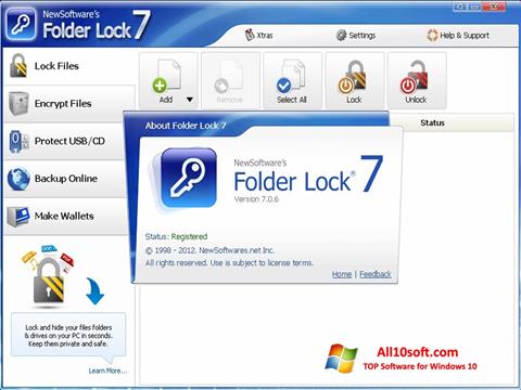 Ekrānuzņēmums Folder Lock Windows 10