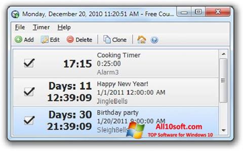Ekrānuzņēmums Free Countdown Timer Windows 10