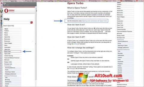 Ekrānuzņēmums Opera Turbo Windows 10