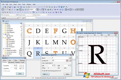 Ekrānuzņēmums Font Creator Windows 10