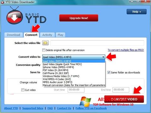 Ekrānuzņēmums YTD Video Downloader Windows 10