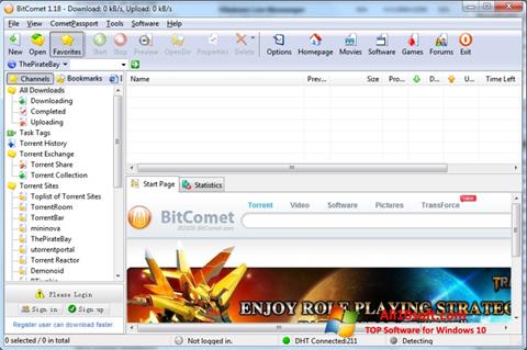 Ekrānuzņēmums BitComet Windows 10
