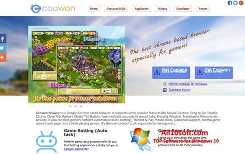Ekrānuzņēmums Coowon Browser Windows 10