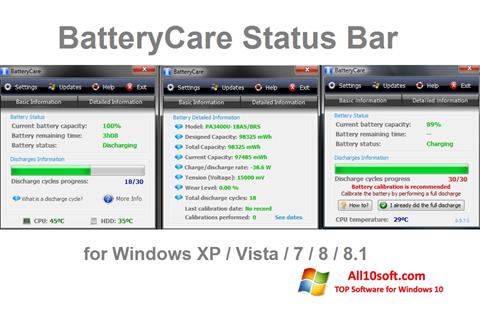 Ekrānuzņēmums BatteryCare Windows 10