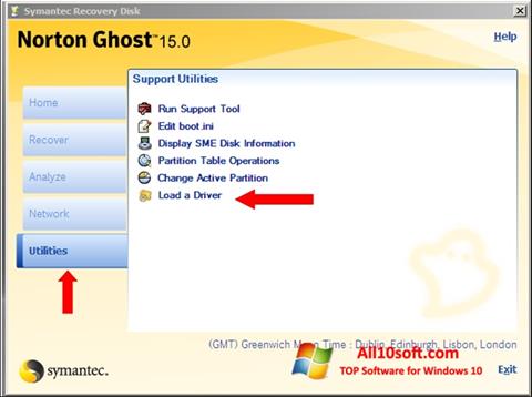 Ekrānuzņēmums Norton Ghost Windows 10