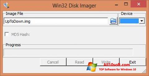 Ekrānuzņēmums Win32 Disk Imager Windows 10