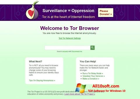 Ekrānuzņēmums Tor Windows 10
