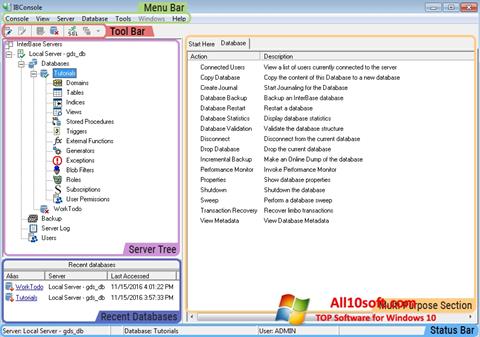 Ekrānuzņēmums InterBase Windows 10