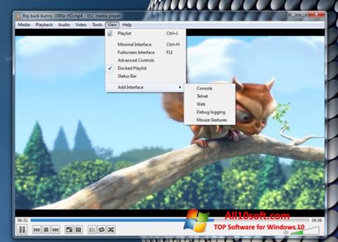 Ekrānuzņēmums VLC Media Player Windows 10