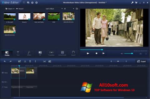 Ekrānuzņēmums Wondershare Video Editor Windows 10