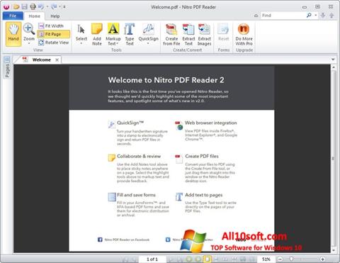 Ekrānuzņēmums Nitro PDF Reader Windows 10