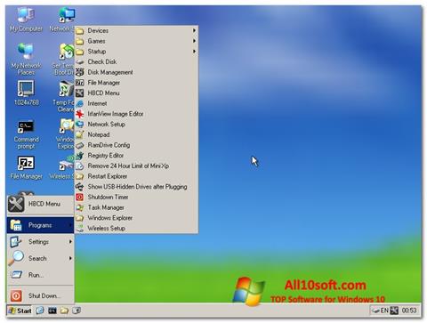 Ekrānuzņēmums Hirens Boot CD Windows 10