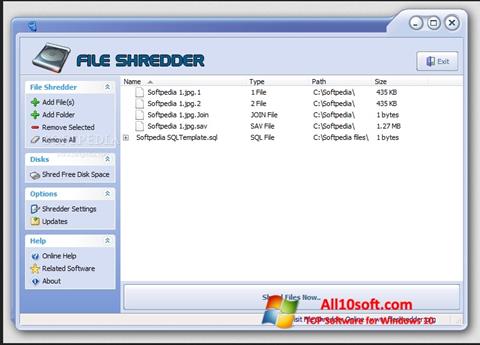 Ekrānuzņēmums File Shredder Windows 10