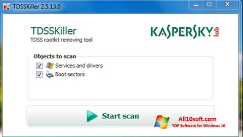 Ekrānuzņēmums Kaspersky TDSSKiller Windows 10