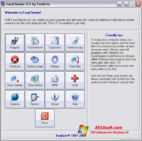 Ekrānuzņēmums EasyCleaner Windows 10