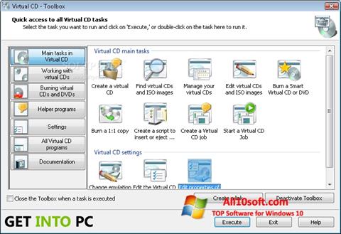 Ekrānuzņēmums Virtual CD Windows 10