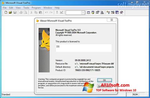 Ekrānuzņēmums Microsoft Visual FoxPro Windows 10