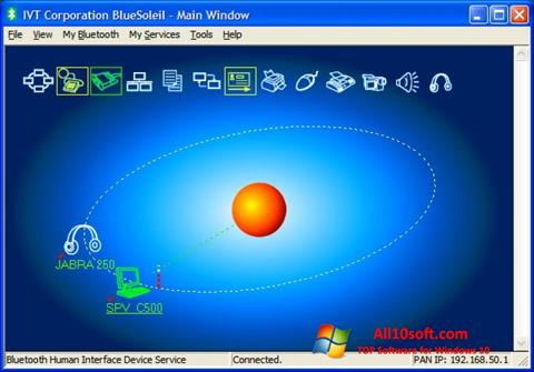 Ekrānuzņēmums BlueSoleil Windows 10