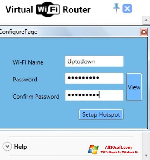Ekrānuzņēmums Virtual WiFi Router Windows 10