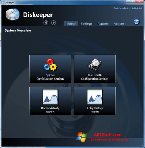 Ekrānuzņēmums Diskeeper Windows 10
