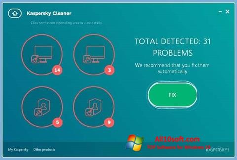 Ekrānuzņēmums Kaspersky Cleaner Windows 10