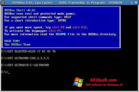 Ekrānuzņēmums DOSBox Windows 10