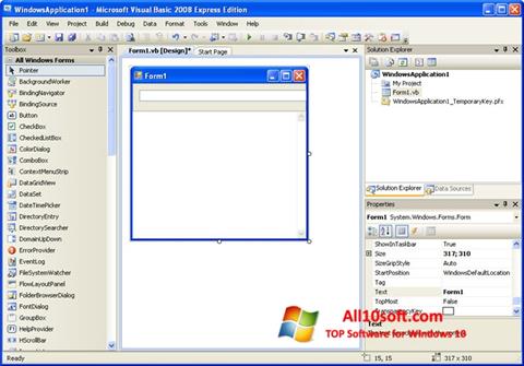 Ekrānuzņēmums Microsoft Visual Basic Windows 10