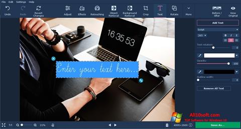 Ekrānuzņēmums Movavi Photo Editor Windows 10