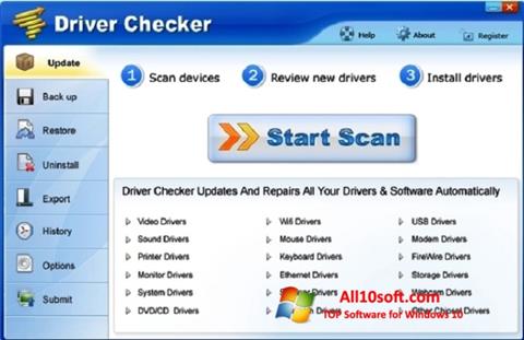 Ekrānuzņēmums Driver Checker Windows 10