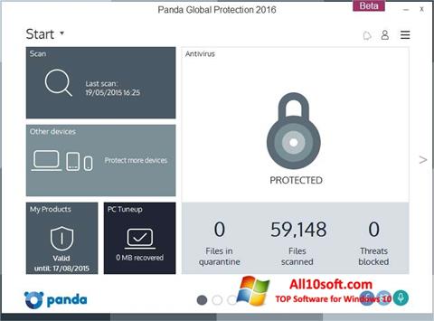 Ekrānuzņēmums Panda Global Protection Windows 10