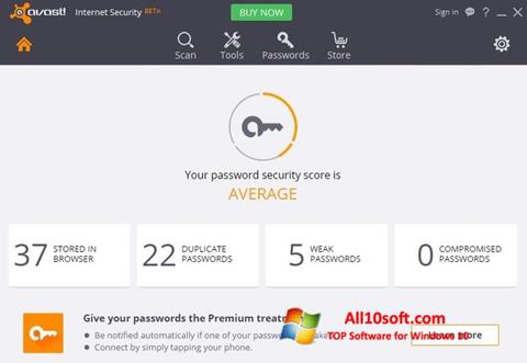 Ekrānuzņēmums Avast Internet Security Windows 10