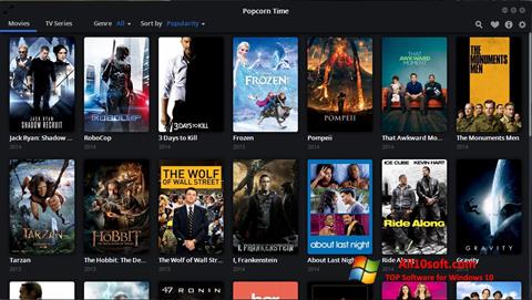 Ekrānuzņēmums Popcorn Time Windows 10