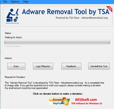 Ekrānuzņēmums Adware Removal Tool Windows 10