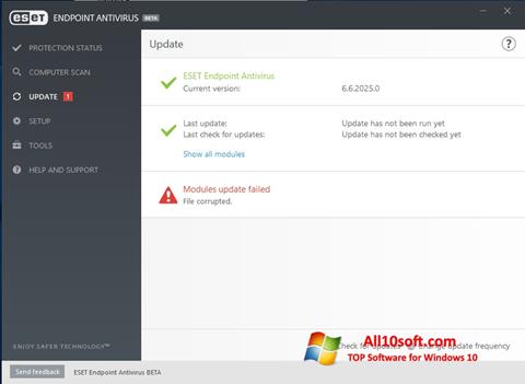 Ekrānuzņēmums ESET Endpoint Antivirus Windows 10