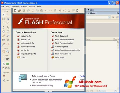 Ekrānuzņēmums Macromedia Flash Player Windows 10